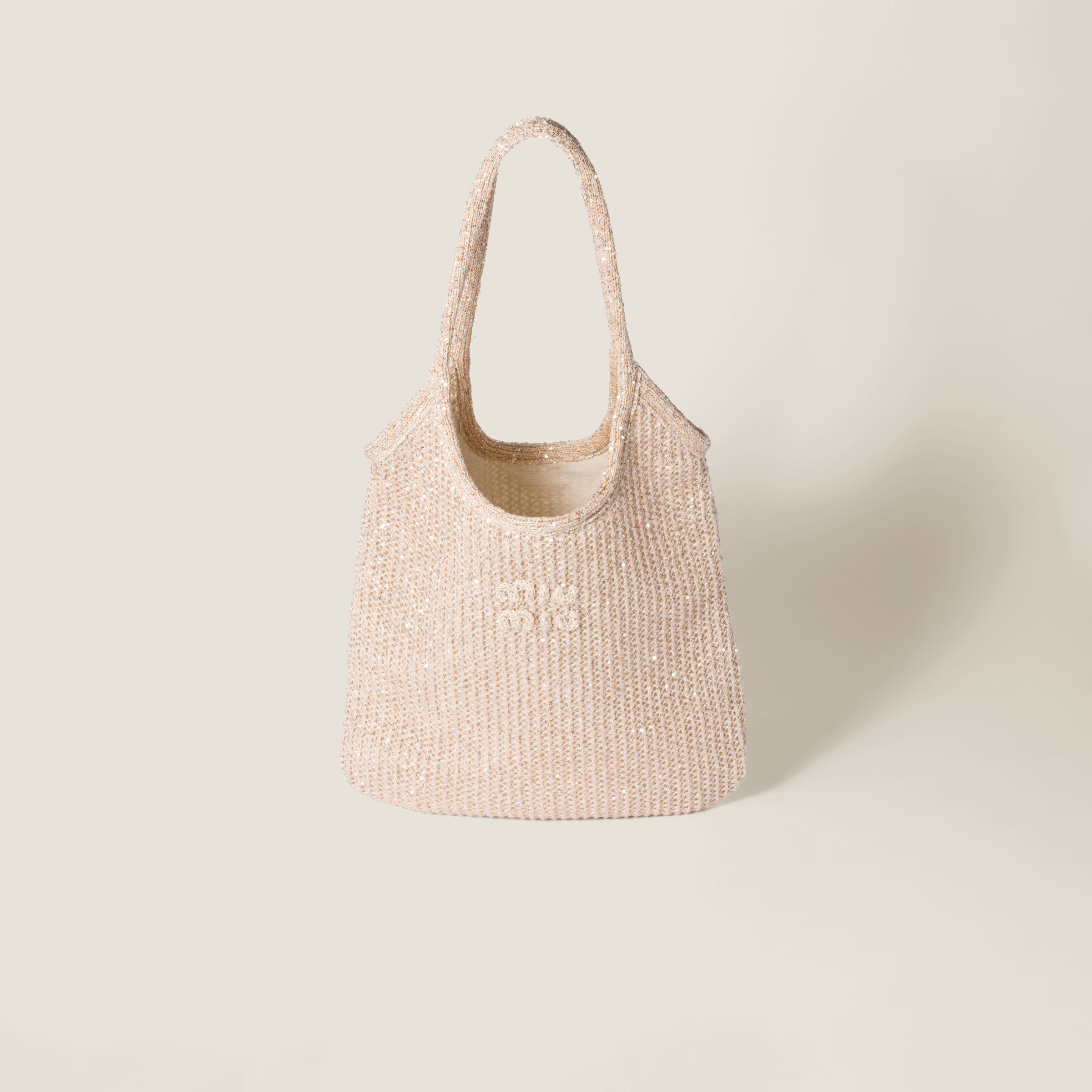 Powder Pink Ivy Sequin Mesh Bag | Miu Miu | Miu Miu US
