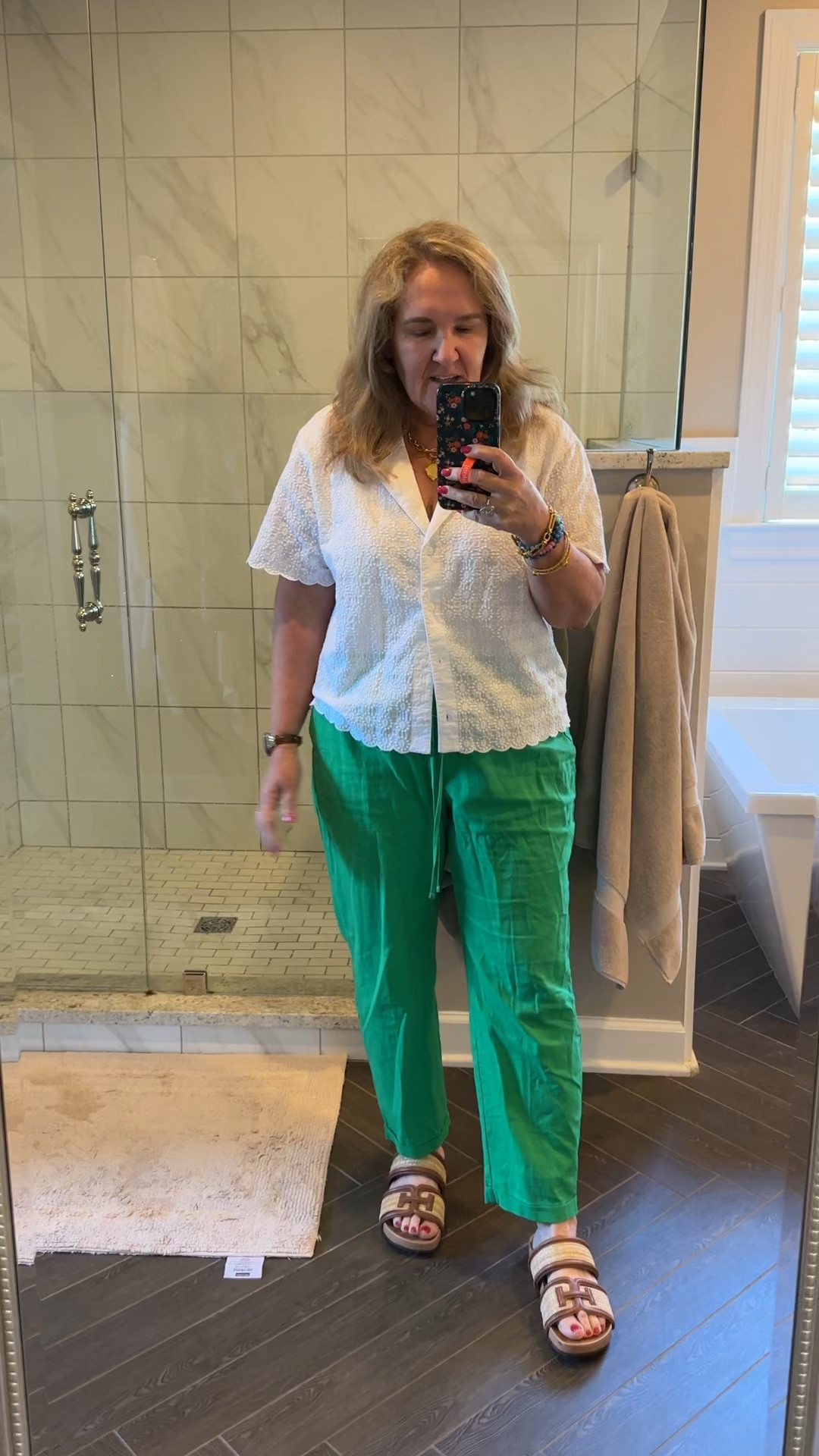 Blouse size large. I’ll link another cute white top too. 

Joggers size 14. 

Sandals tts. 


#LTKOver40 #LTKFindsUnder100 #LTKMidsize