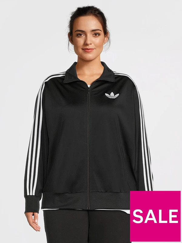 adidas Originals Women's Plus Size Firebird Track Top Loose - Black | Very (UK)