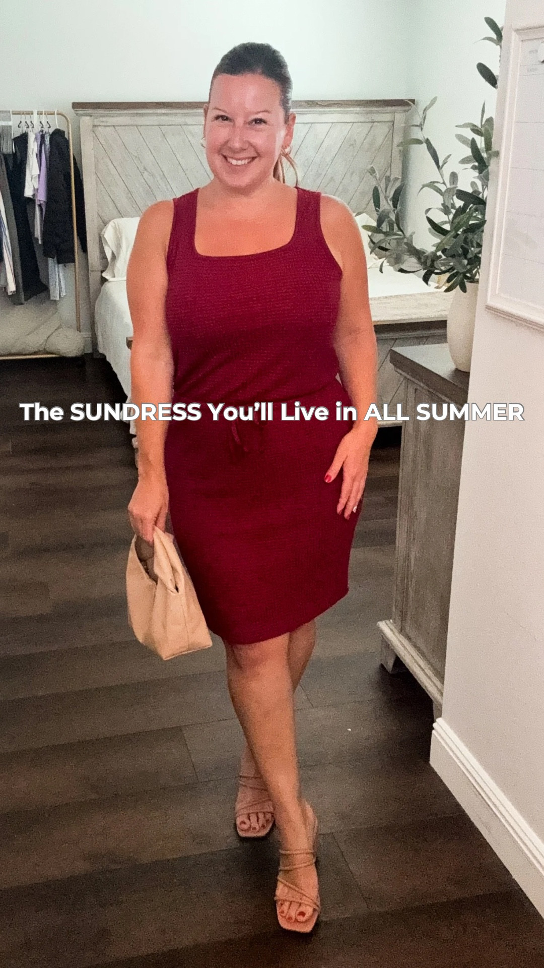 Sundress season is officially here ☀️ Wearing this waffle knit tank dress from Merokeety - so comfy, flattering, and easy to style! Love the square neckline, adjustable waist, and how breezy it feels for warm days. I dressed it up with sandal heels and a neutral bag, but it’s just as cute with flats or sneakers! 💛

Summer Style | Petite & Curvy Fashion 

#LTKOver40 #LTKPetite #LTKFindsUnder50