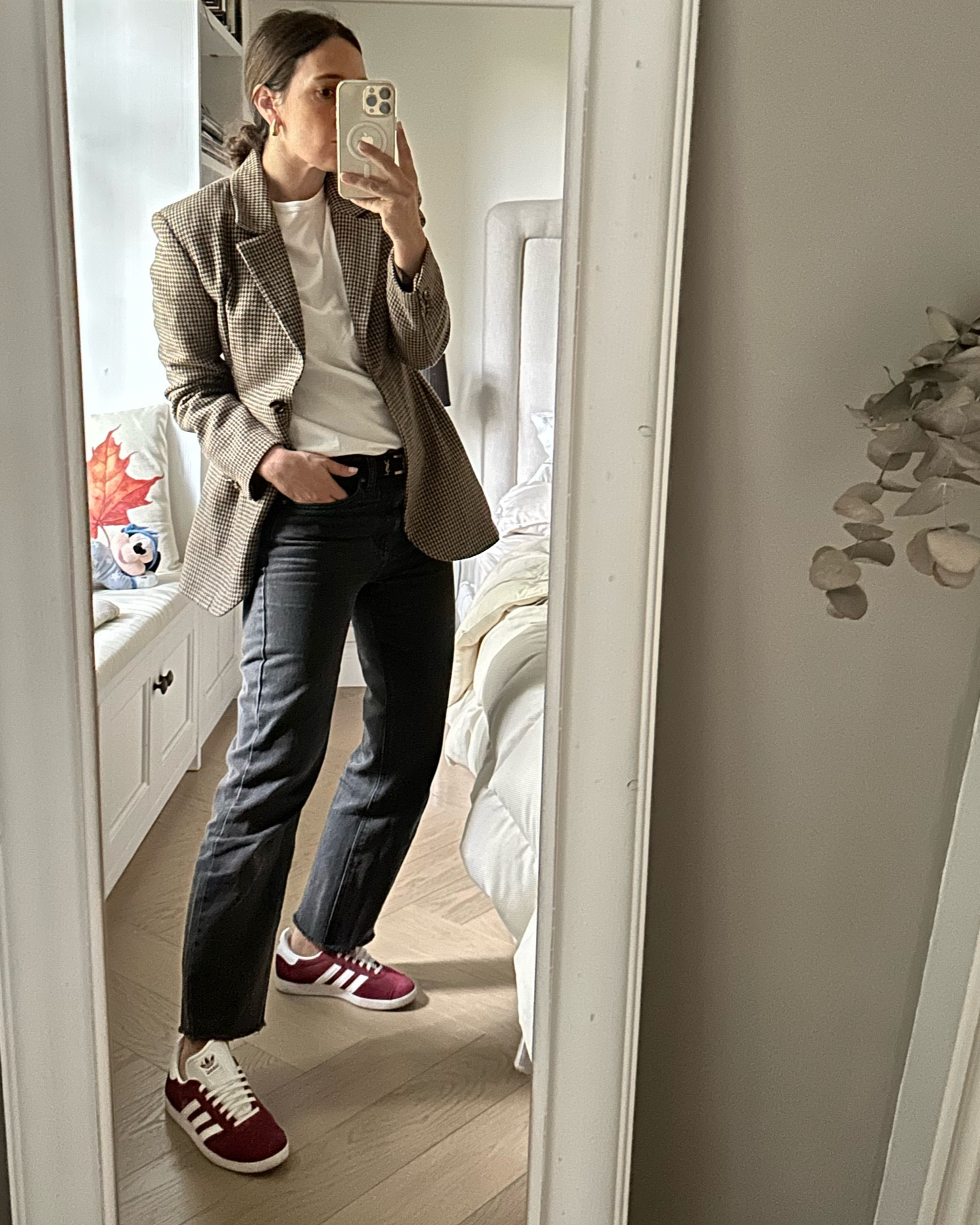 Autumn cozy fits with cherry red gazelle. 
Favori right now  
 #AutumnLTKChallenge

#LTKover40 #LTKSeasonal #LTKHoliday