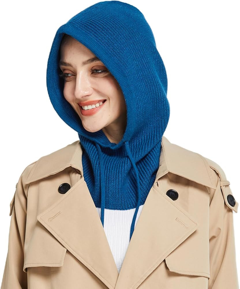 Facecozy Winter Hats for Women, Wool Blend Hooded Scarf Hat for Women Balaclava Knit Skull Cap Be... | Amazon (US)