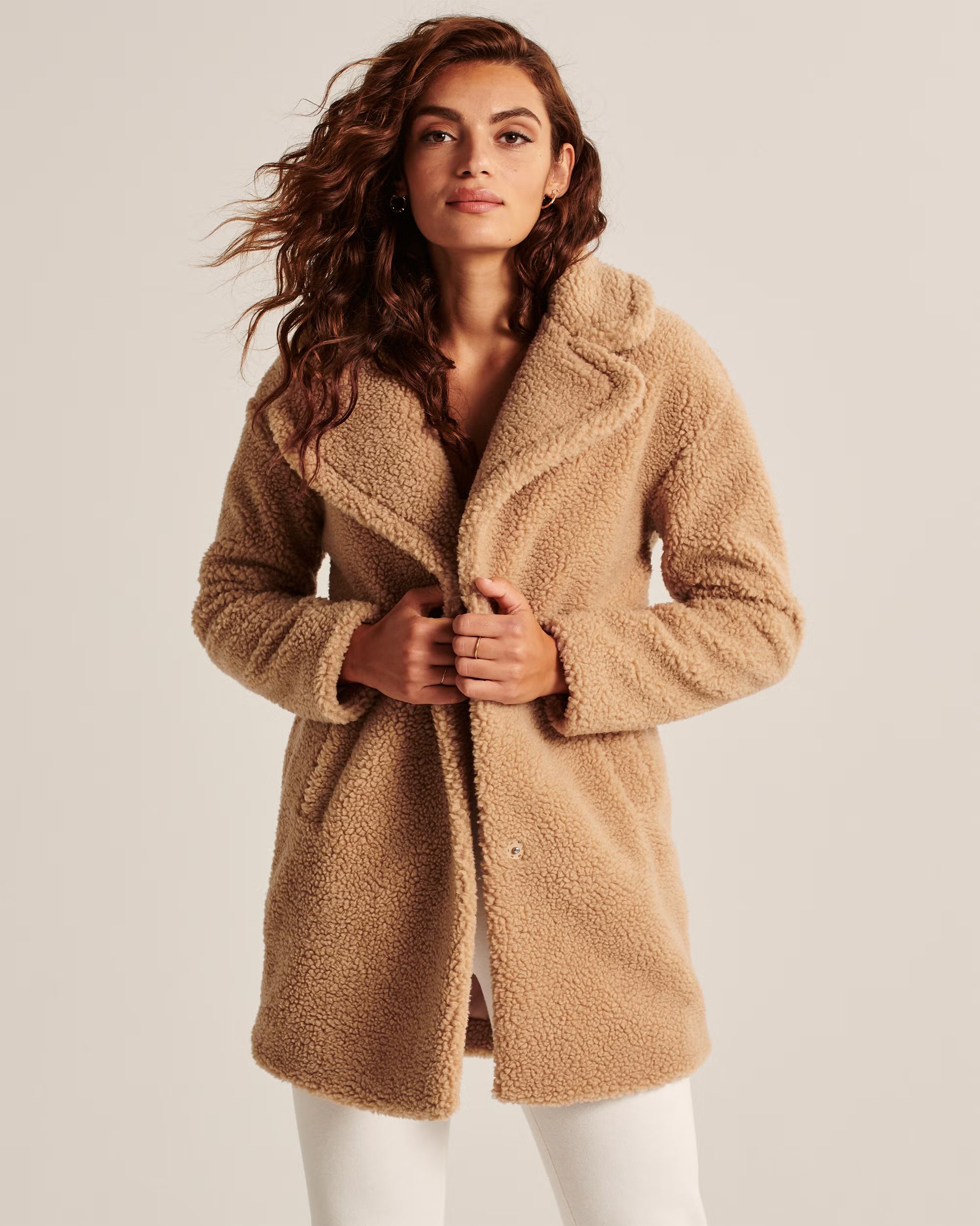 Mid-Length Sherpa Coat | Abercrombie & Fitch (US)