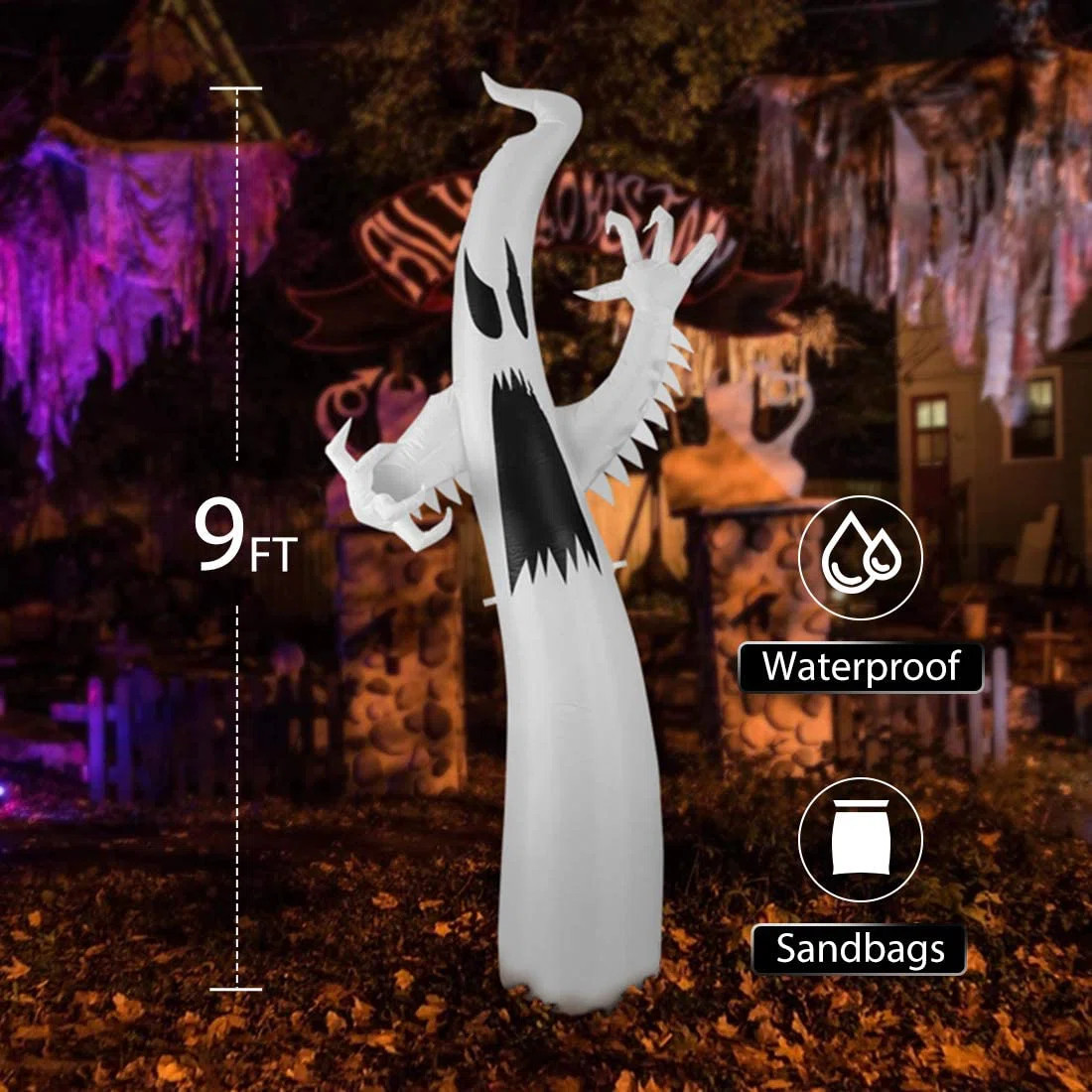 The Holiday Aisle® Halloween Inflatable Led White Ghost & Reviews | Wayfair | Wayfair North America
