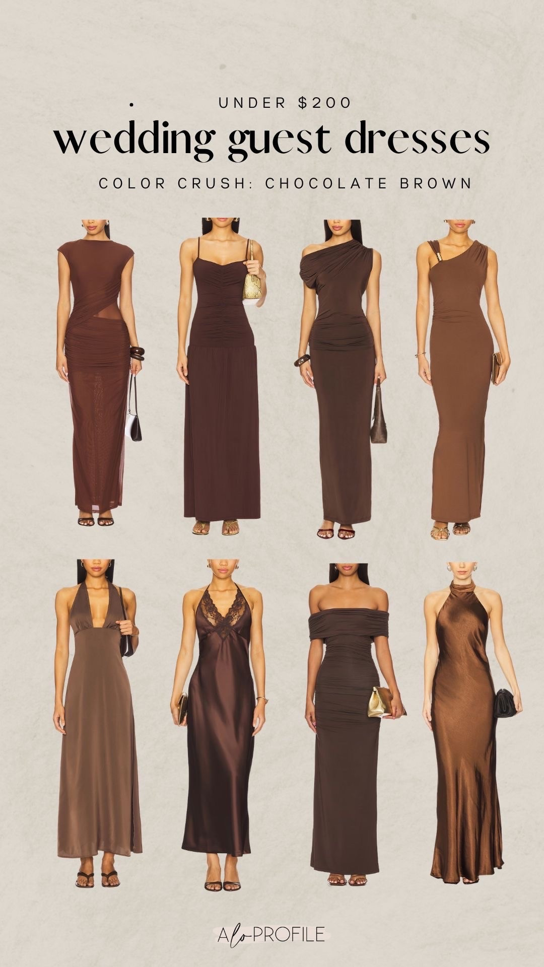 Wedding guest dresses under $200 via Revolve 🤎