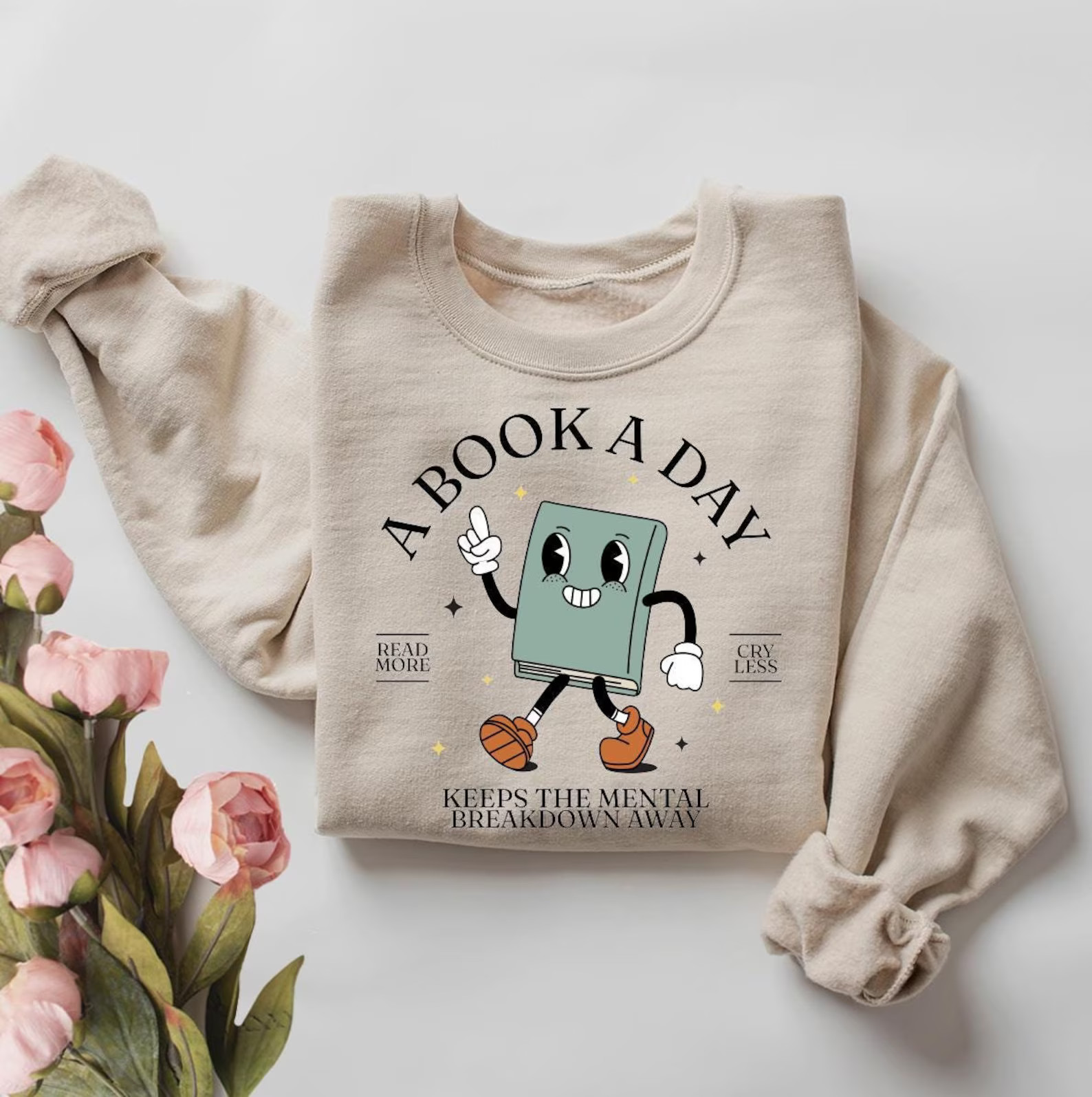 Book Sweatshirt, A Book A Day Keep the Mental Breakdown Away, Book Gift, Book Lover Gift, Reading... | Etsy (US)
