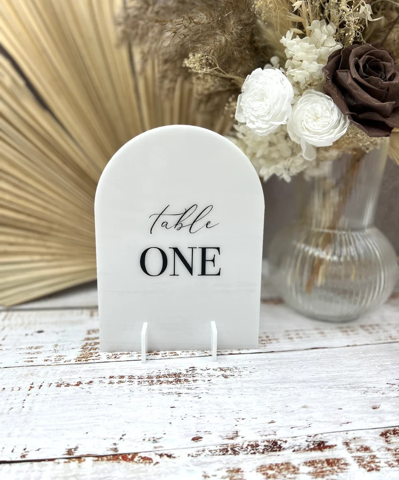 Acrylic Arch table number - Bodoni | Etsy (US)