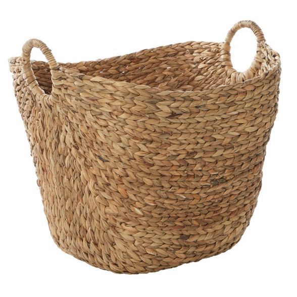 Olivia & May 20"x19" Extra Large Oval Seagrass Wicker Basket with Handles Natural | Target
