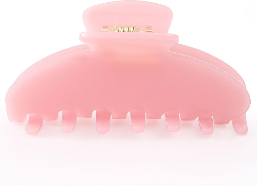 Big Hair Claw Clips for Thick Hair, Tortoise Shell Nonslip Large Pink Hair Clips, Celluloid Butte... | Amazon (US)