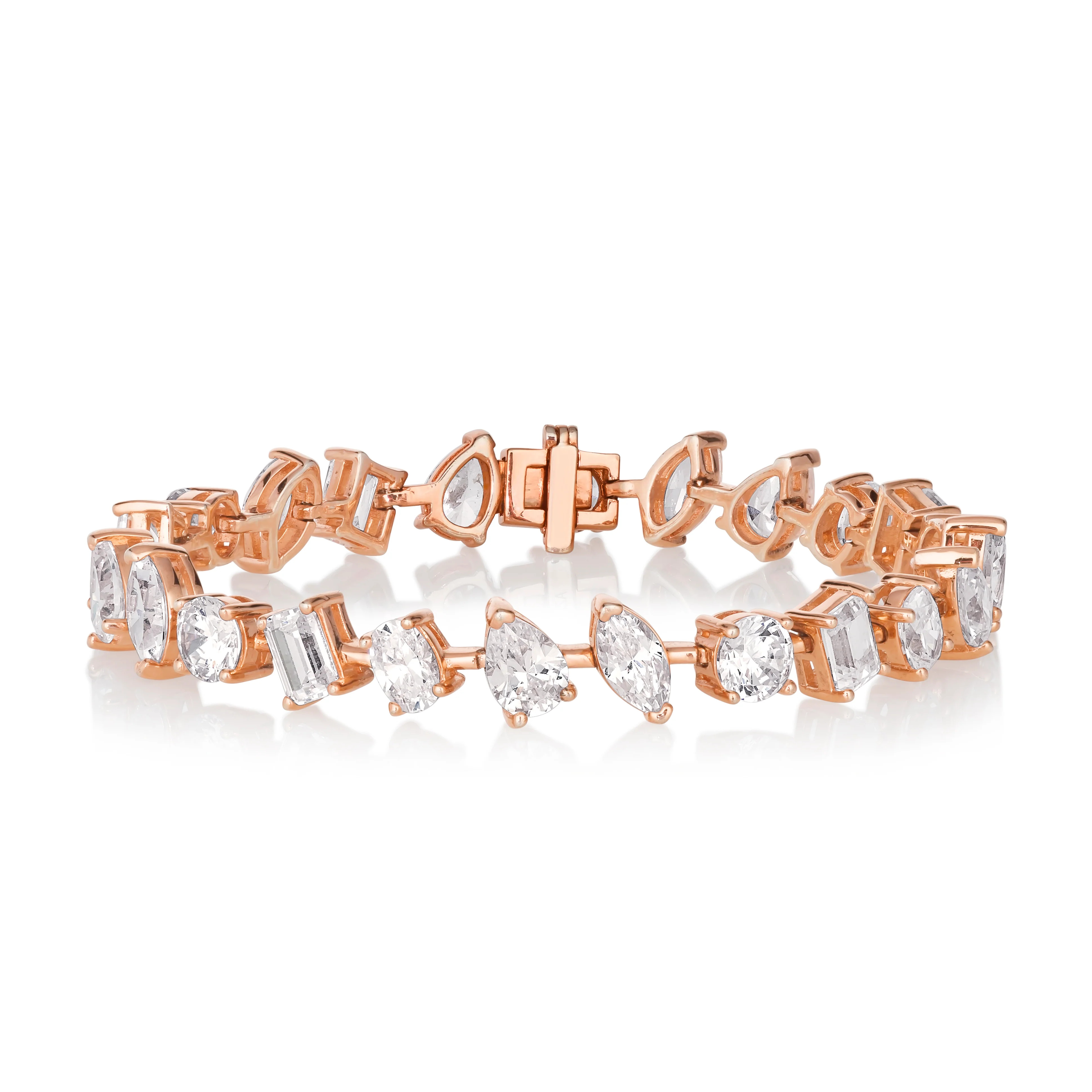 Anna Zuckerman 14 Carat Multi Shaped Modern Bracelet Rose Gold | Anna Zuckerman
