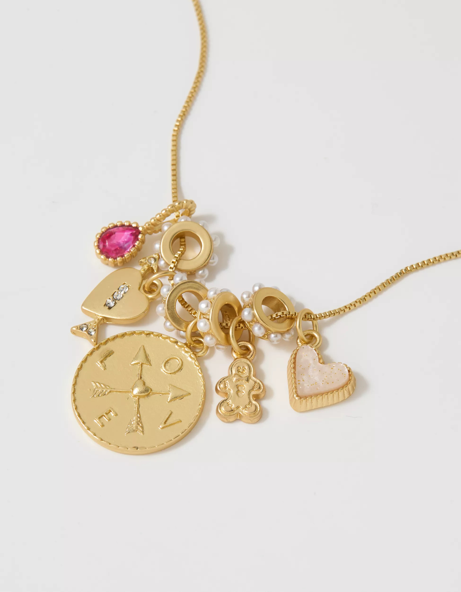 Aerie Vintage Charm Pendant Necklace | American Eagle Outfitters (US & CA)