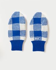 Marcel Blue/Cream Knit Mittens | Loeffler Randall
