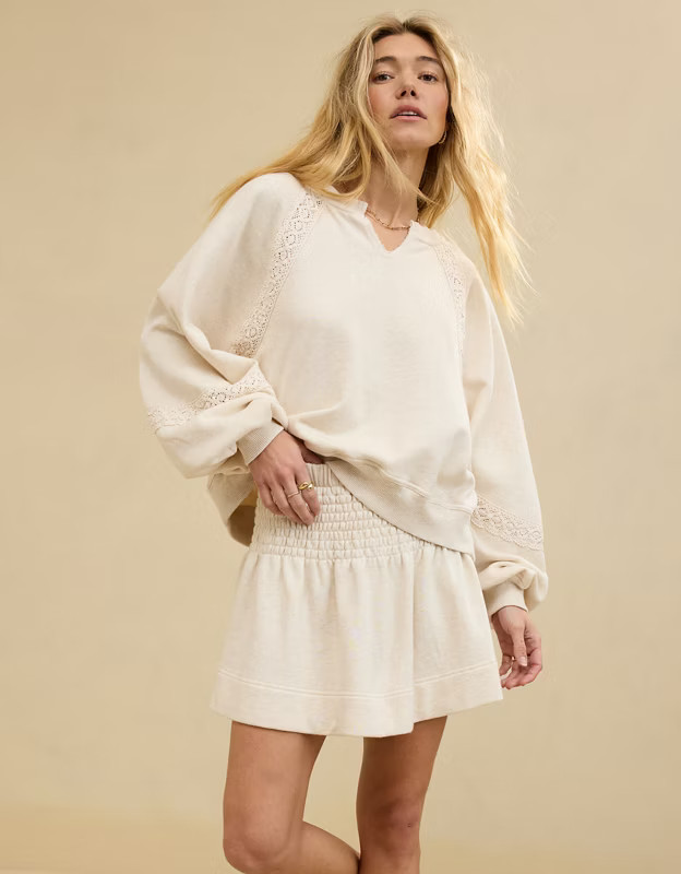 Aerie Hey Crochet Sweatshirt | Aerie