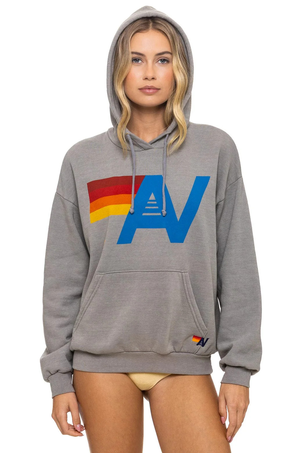 LOGO PULLOVER RELAXED HOODIE - SLATE | Aviator Nation