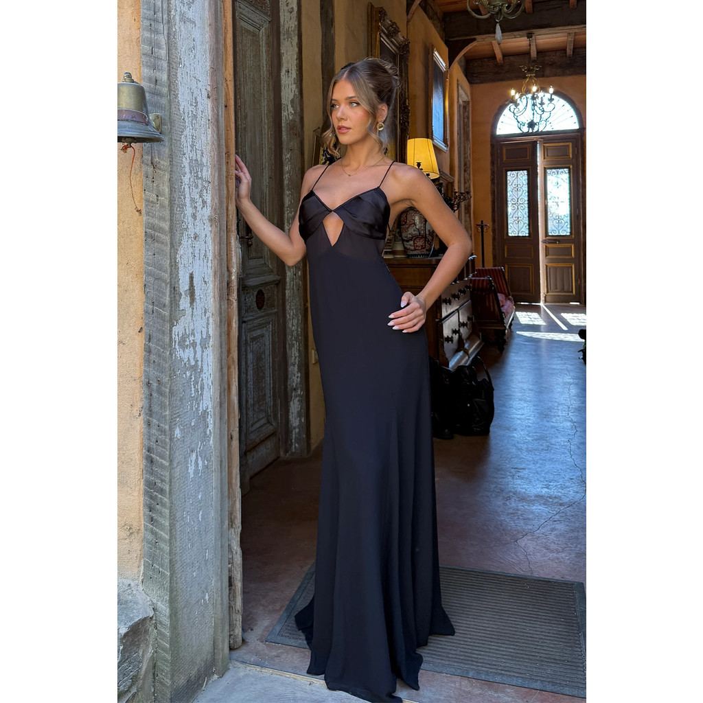 Sasha Therese Electra Maxi Dress in Black at Nordstrom, Size X-Large | Nordstrom