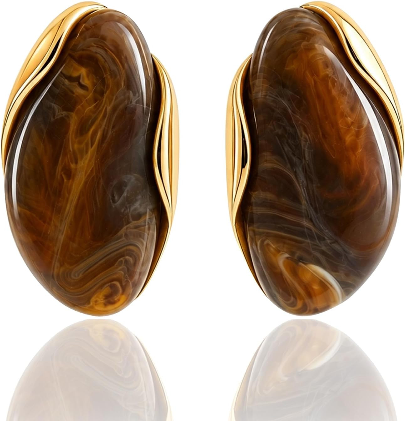 Mchic Large Statement Earrings for Women Trendy, Chunky Resin Dangle Stud | Amazon (US)