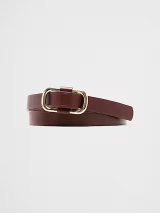 Leather Square Buckle Slider Belt | Banana Republic Factory