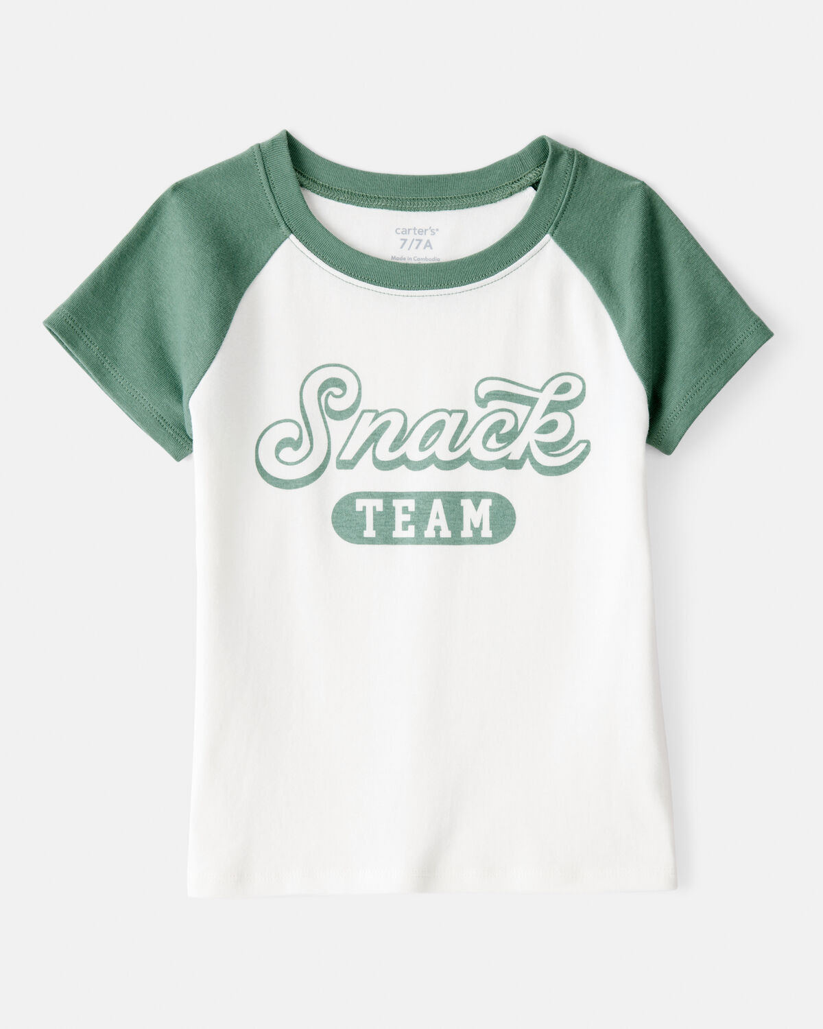 Girls Snack Team Short-Sleeve Graphic Tee - Green/White | Carter's Inc