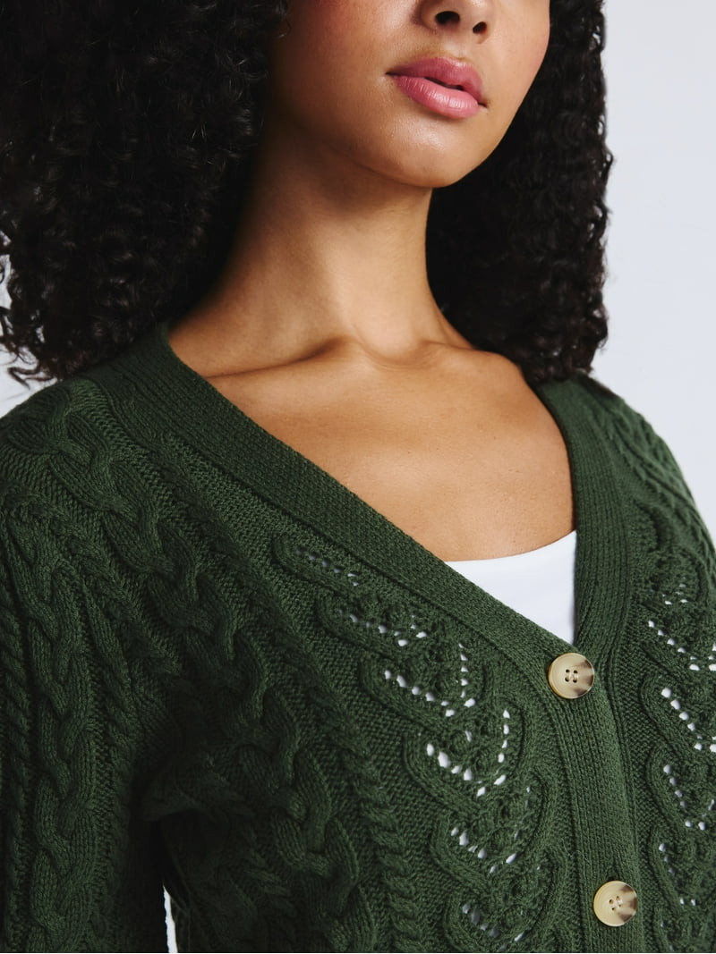 Time and Tru Women's Short Sleeve Boyfriend Cardigan, Lightweight, Sizes XS-XXXL | Walmart (US)