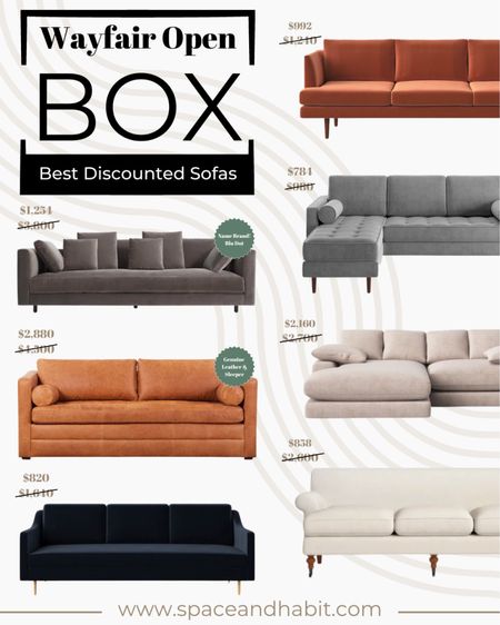 Here are some of my favorite discounted sofas on Wayfair Open Box! These are usually one off deals so don’t miss out! Also note that LTK doesn’t pull in the outlet price. Click through to see the current Open Box prices! Savings potential on the day of this post is up to 67% off retail! # wayfair #discountsofas #homedecor

#LTKsalealert #LTKhome