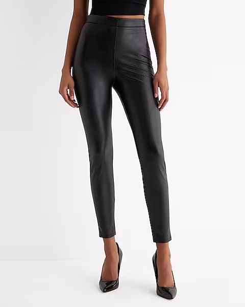 Super High Waisted Faux Leather Leggings | Express