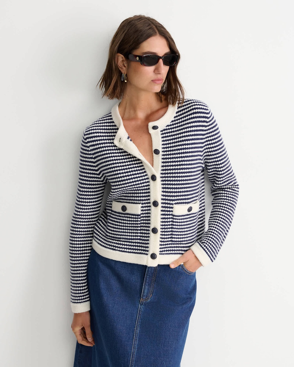 Sportscraft - Joyce Merino Wool Cardigan - Jumpers & Cardigans (navy) Joyce Merino Wool Cardigan | THE ICONIC (AU & NZ)
