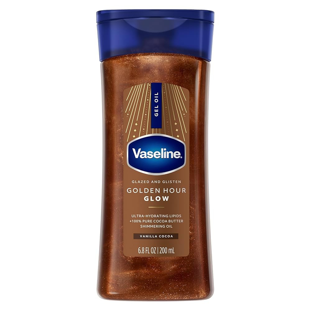 Vaseline Glazed and Glisten Golden Hour Body Gel Oil Glow Vanilla Cocoa Shimmering with Ultra-Hyd... | Amazon (US)