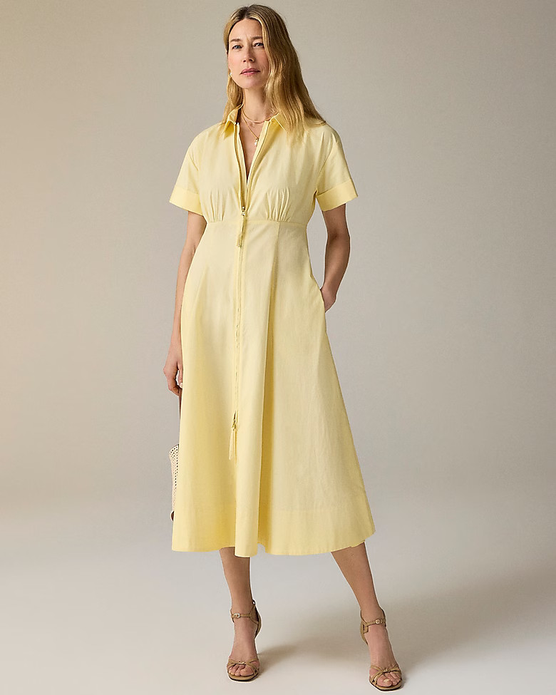Zip-up shirtdress in cotton poplin | J. Crew US