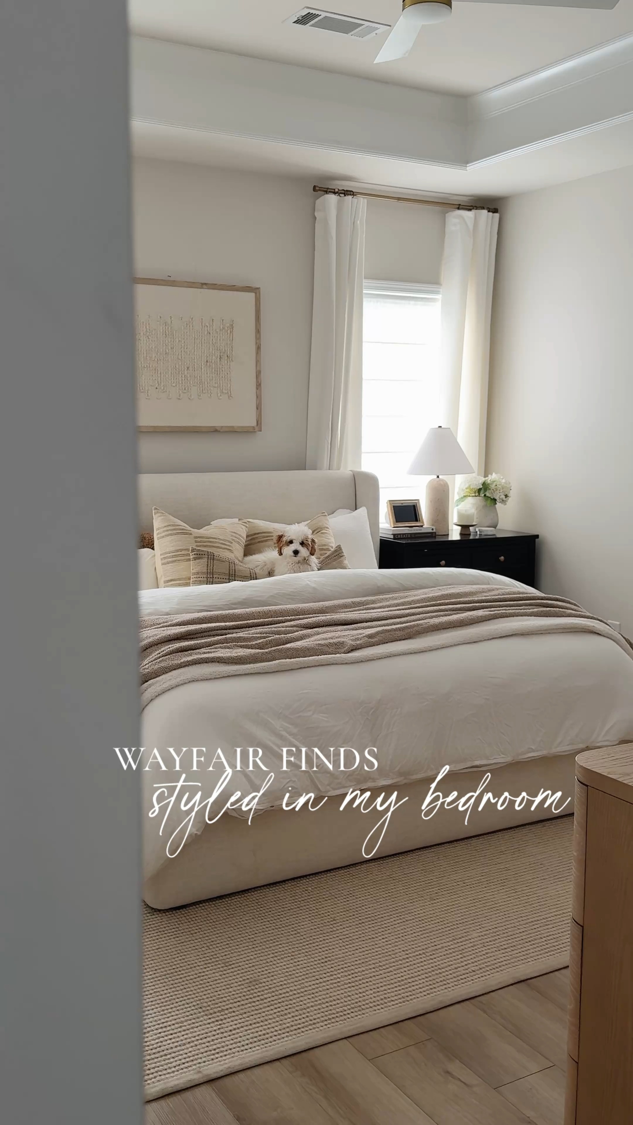  #AD @wayfair spring cyber week finds styled in my bedroom 🤍

Including some of my favorites—this textured art (I also have it in another color), the throw pillows, my jute and wool rug that adds so much warmth to the space, travertine table lamps for that earthy element, and my best find: this soft-edge white oak dresser.

Up to 80% off and free shipping site wide 🫶🏼

#wayfair #wayfairpartner


 