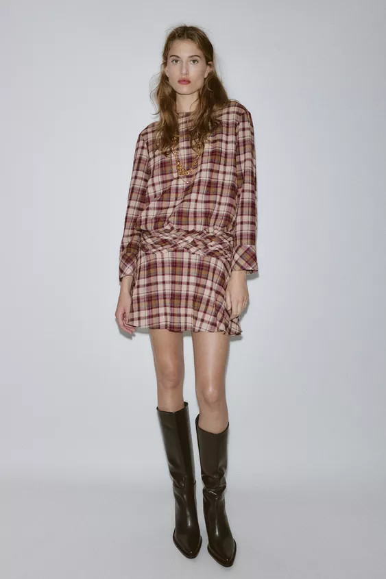PLAID MINI DRESS | Zara US