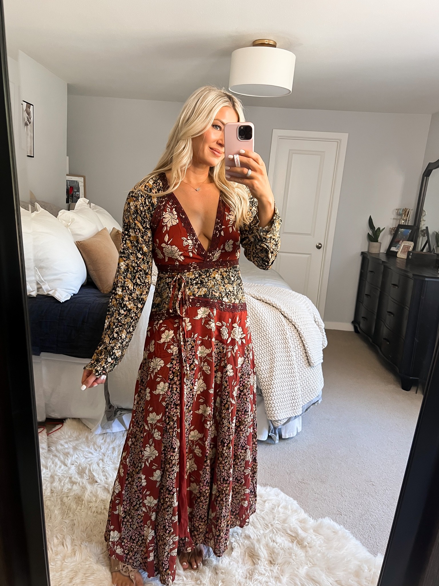 Free people mixed shop floral maxi dress