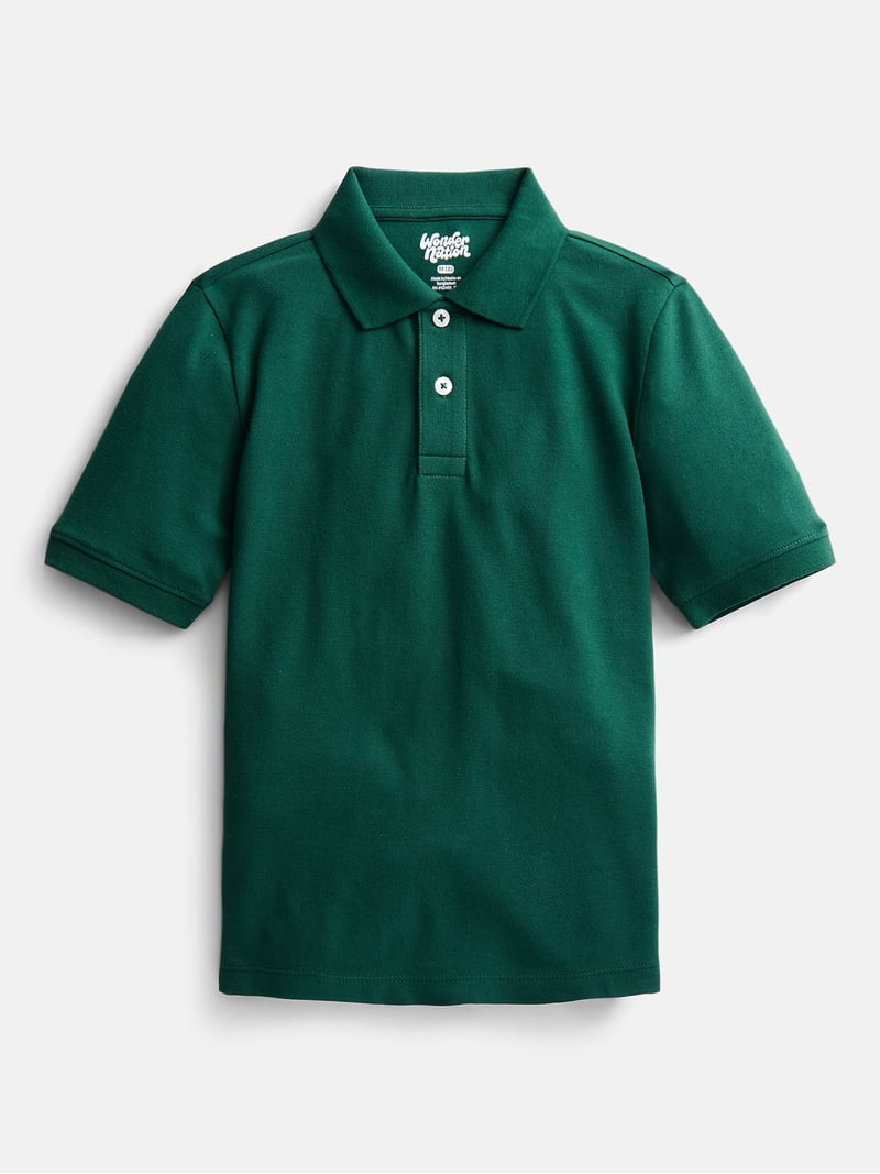 Wonder Nation Boys School Uniform Pique Polo Shirt with Short Sleeves, Size 4-18 | Walmart (US)