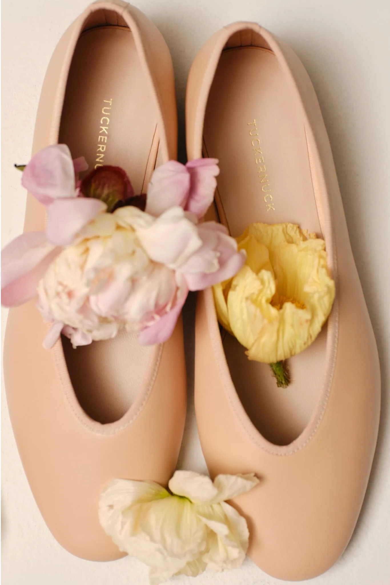 Ballet Pink Leather Nina Flats | Tuckernuck (US)