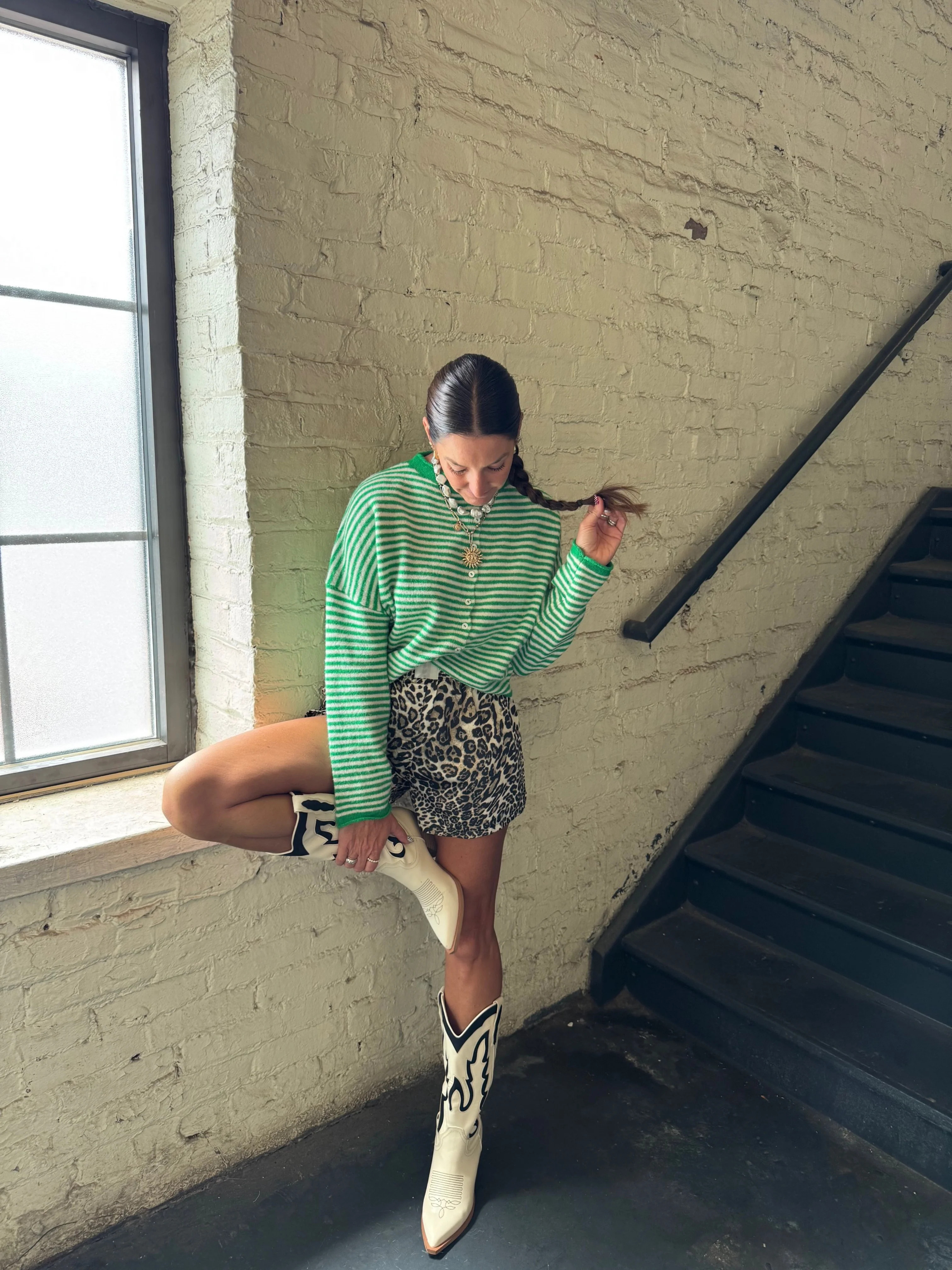 THE HIP EAGLE BOUTIQUE | THE CULT CARDI X GREEN STRIPE | The Hip Eagle