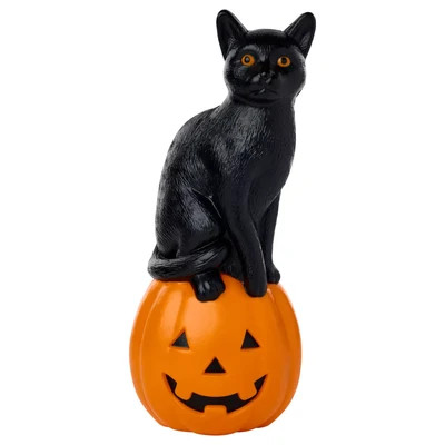 HauntHaven 10.6" Light-Up Blow Mold Pumpkin Cat - 10.6" Light-Up Blow Mold Pumpkin Cat | Shop.app