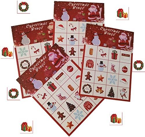 Christmas Bingo Game Card for Kids, 16 Players Christmas Party Favor for Kids Family Activities, Par | Amazon (US)