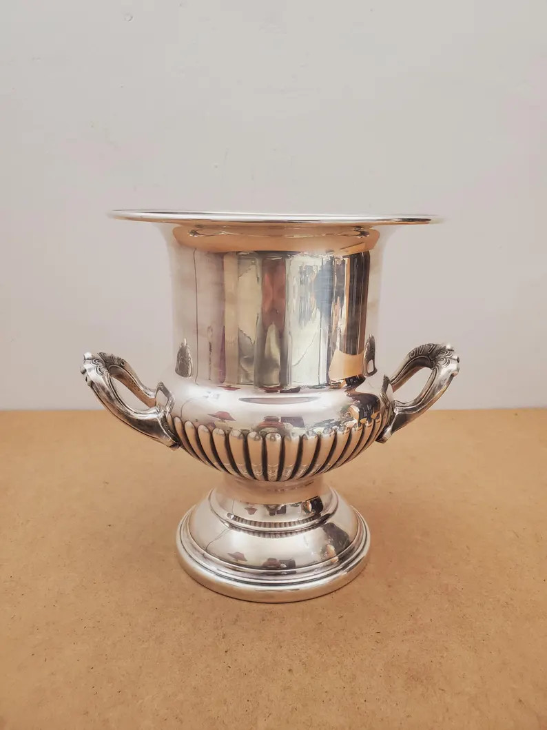 Vintage Silver Champagne Bucket - Ornate Tarnished Silver Plate Ice Bucket - Silver Crescent Urn ... | Etsy (Global)