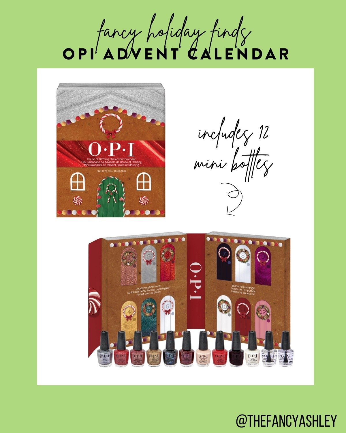 Found the best advent calendar at Walmart! The OPI holiday nail polish set. 12 mini (but majorly sweet) limited edition nail polish treats await behind every door. Perfect for the teen girl in your life, BFF, or yourself and it’s under $50!! Seriously such a good find, run don't walk!  Advent calendar | beauty gifts | holiday gifts | teen gifts | 12 days of beauty | beauty favorites | gift guide | stocking stuffers | Walmart finds

#LTKHoliday #LTKFindsUnder50 #LTKGiftGuide