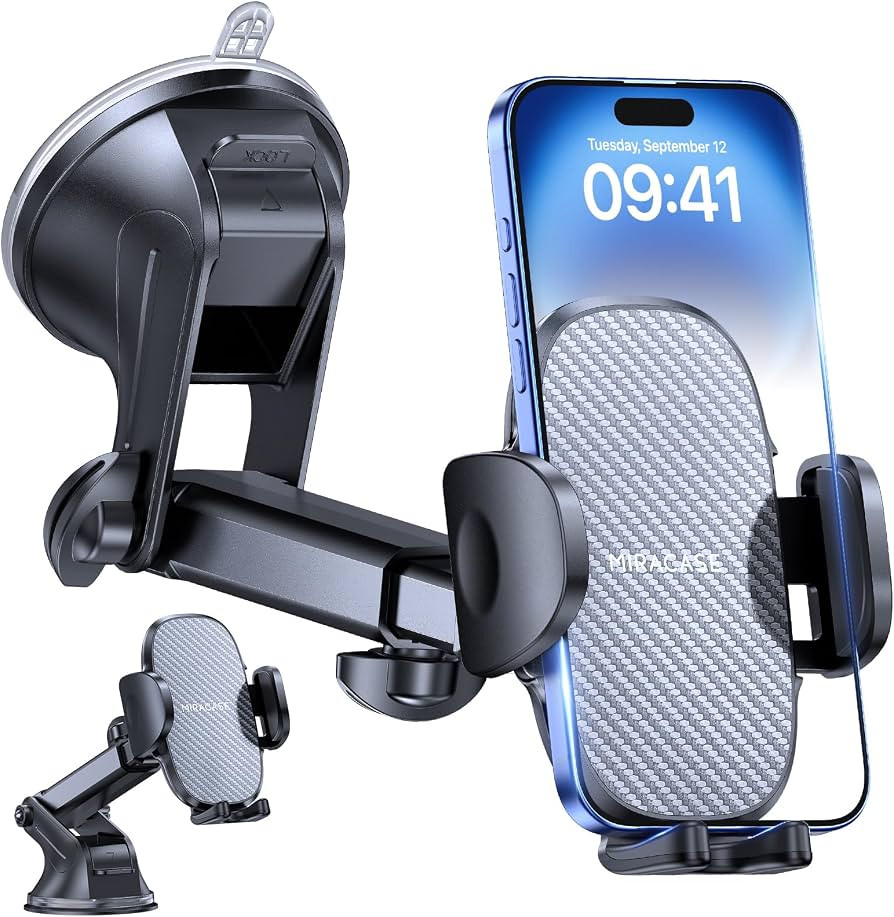 Miracase Car Phone Holder for Cars Dashboard Windscreen Desk, 3in 1 Mobile Phone Mount Automobile... | Amazon (UK)