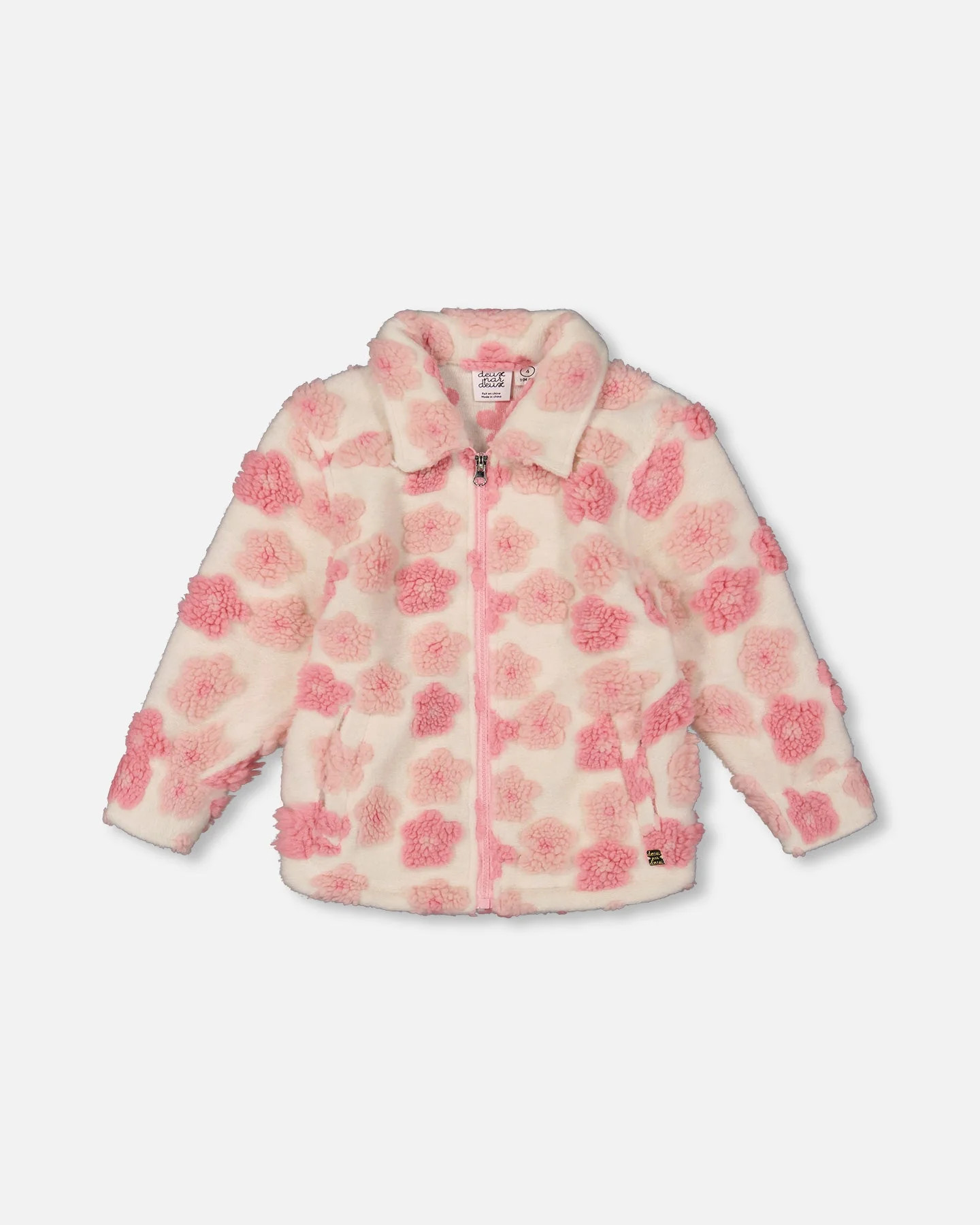 Sherpa Overshirt Off-White and Pink | Shop Simon