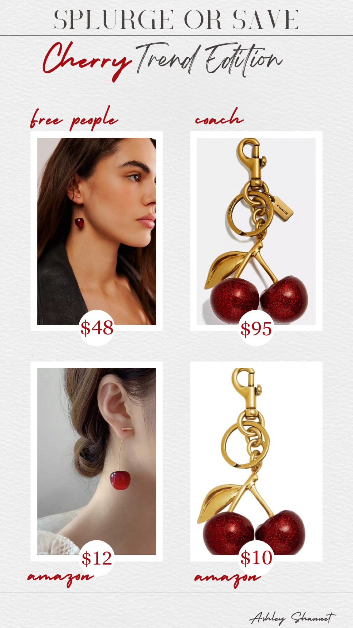 I’m obsessed with the newest 🍒 cherry trend and I have to share the dupes I’ve found! My newest obsession is bag charms and I wanted the cherry one from Coach but it was all sold out imagine my surprise to find Amazon had an amazing copy!

#LTKStyleTip #LTKFindsUnder50 #LTKSaleAlert