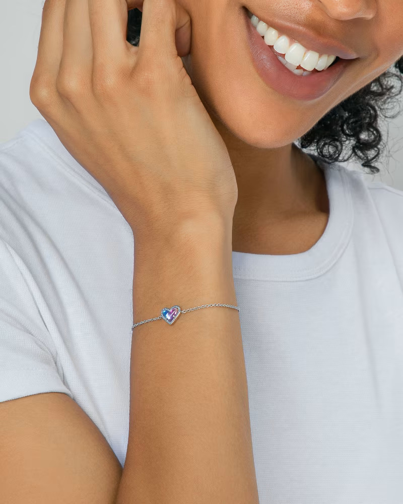 Ari Heart Silver Chain Bracelet in Ivory Mother-of-Pearl | Kendra Scott