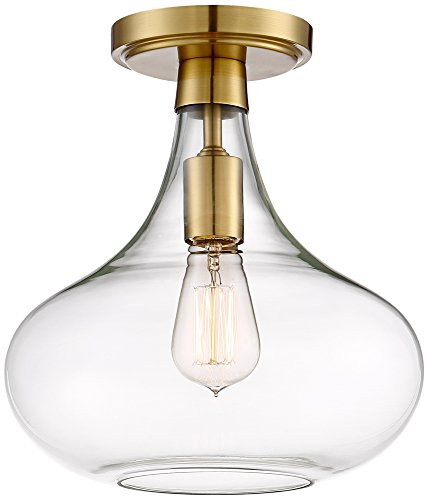 Possini Euro Cecil 11" Wide Warm Antique Brass Ceiling Light | Amazon (US)