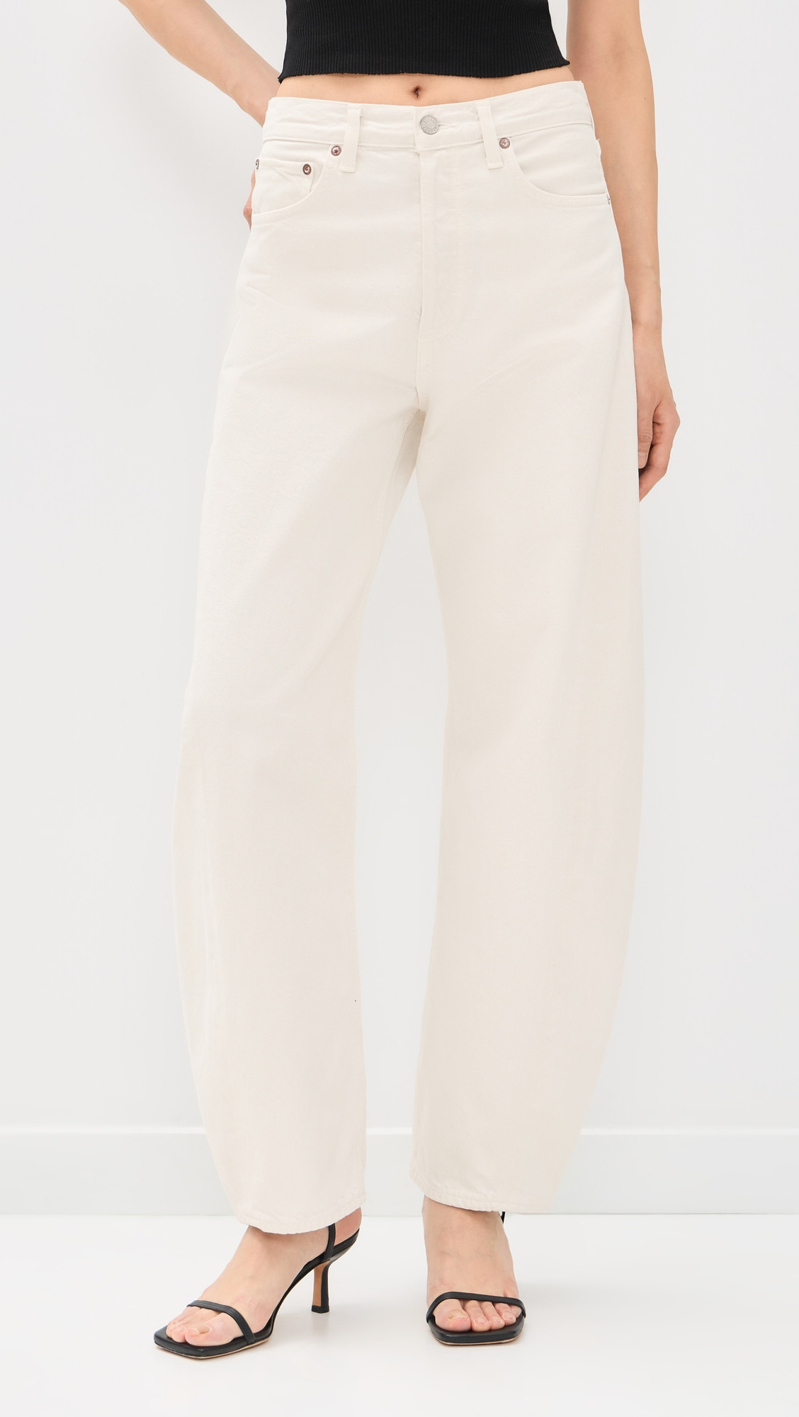 AGOLDE Luna Pieced Jeans Chalk White 24 | Shopbop