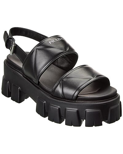 Logo Leather Platform Sandal | Gilt & Gilt City