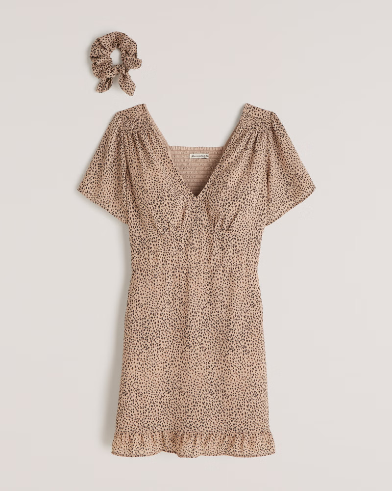 Flutter Sleeve Mini Dress | Abercrombie & Fitch (US)