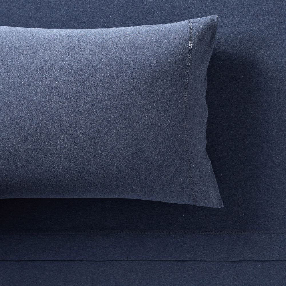 Favorite Tee Sheet Set, Queen, Heathered Navy, WE Kids | West Elm (US)