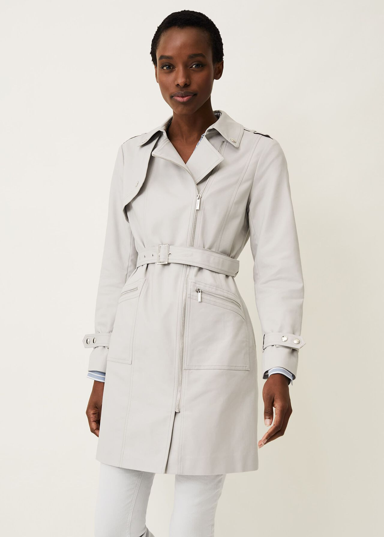 Lacey Long Biker Coat | Phase Eight (UK)