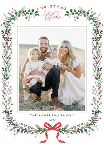 "Festive Vine" - Customizable Grand Holiday Cards in Red by Susan Moyal. | Minted