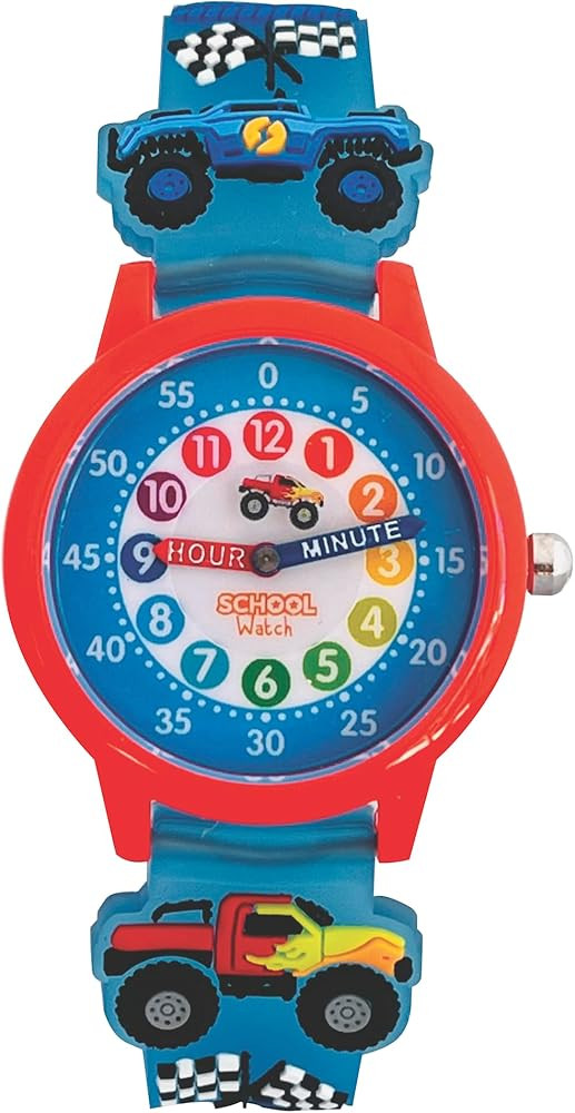 Kids 3D Band First Watch - Analog Color Watch - Monster Trucks, Dinosaurs, Spider - Time Teacher ... | Amazon (US)